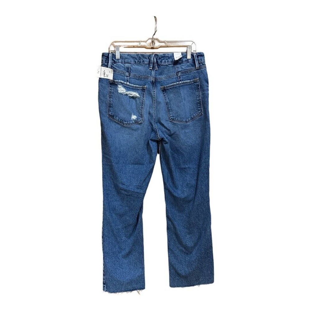 Good American Good Icon Crop Festival Rips Jeans Womens Blue High Rise 10 / 30 - Picture 6 of 14